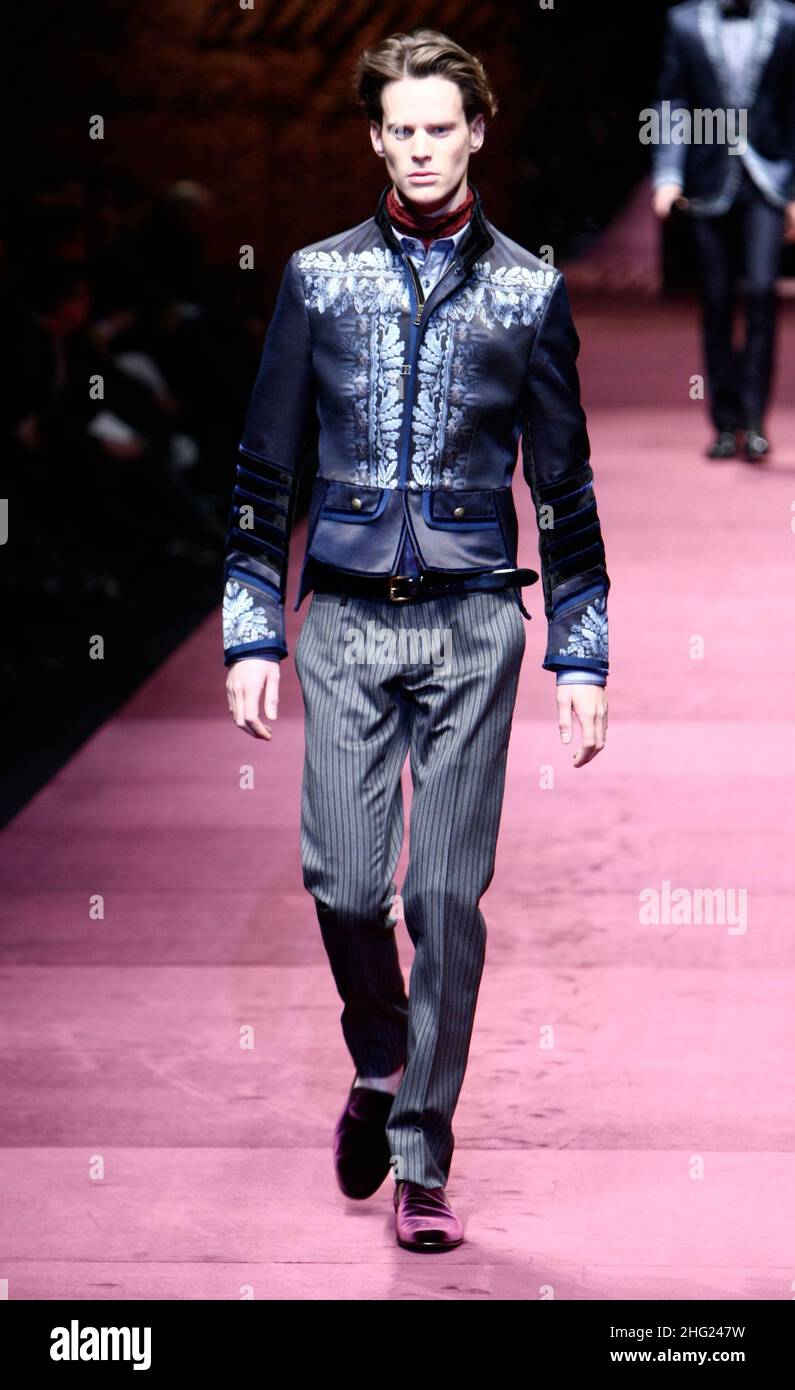 A model wears a creation by Dolce & Gabbana on the runway during Milan  Autumn/Winter 2009/2010 fashion week Stock Photo - Alamy