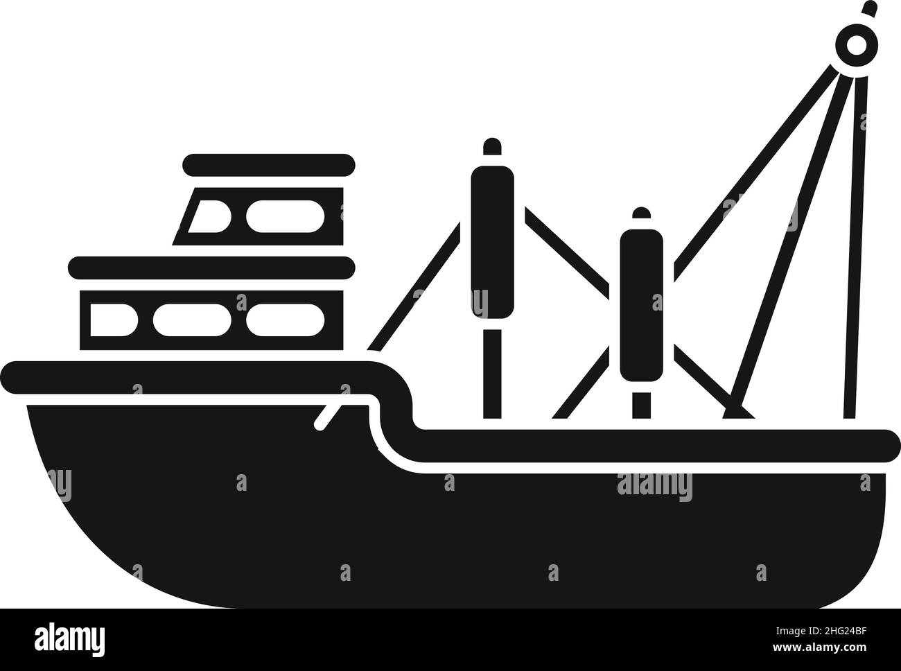 Cargo fishing boat icon simple vector. Fish ship. Sea vessel Stock ...