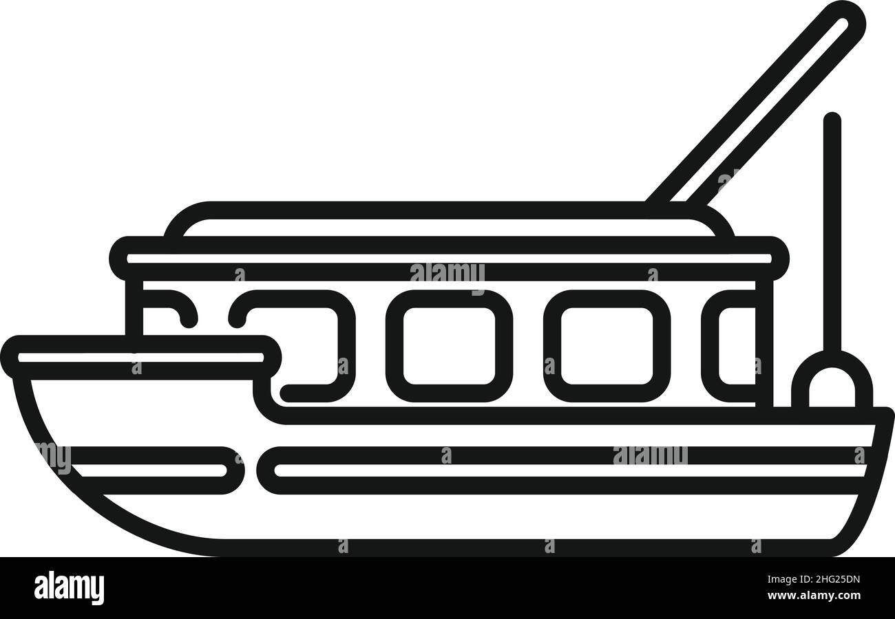 Fishing ship icon outline vector. Sea fish. Vessel boat Stock Vector