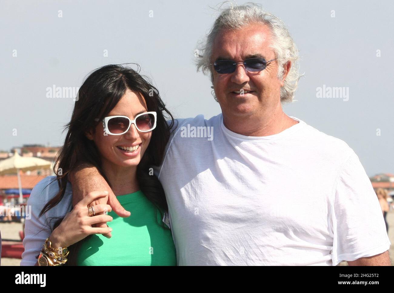 Flavio Briatore and his wife Elisabetta Gregoraci on holiday at Bagni