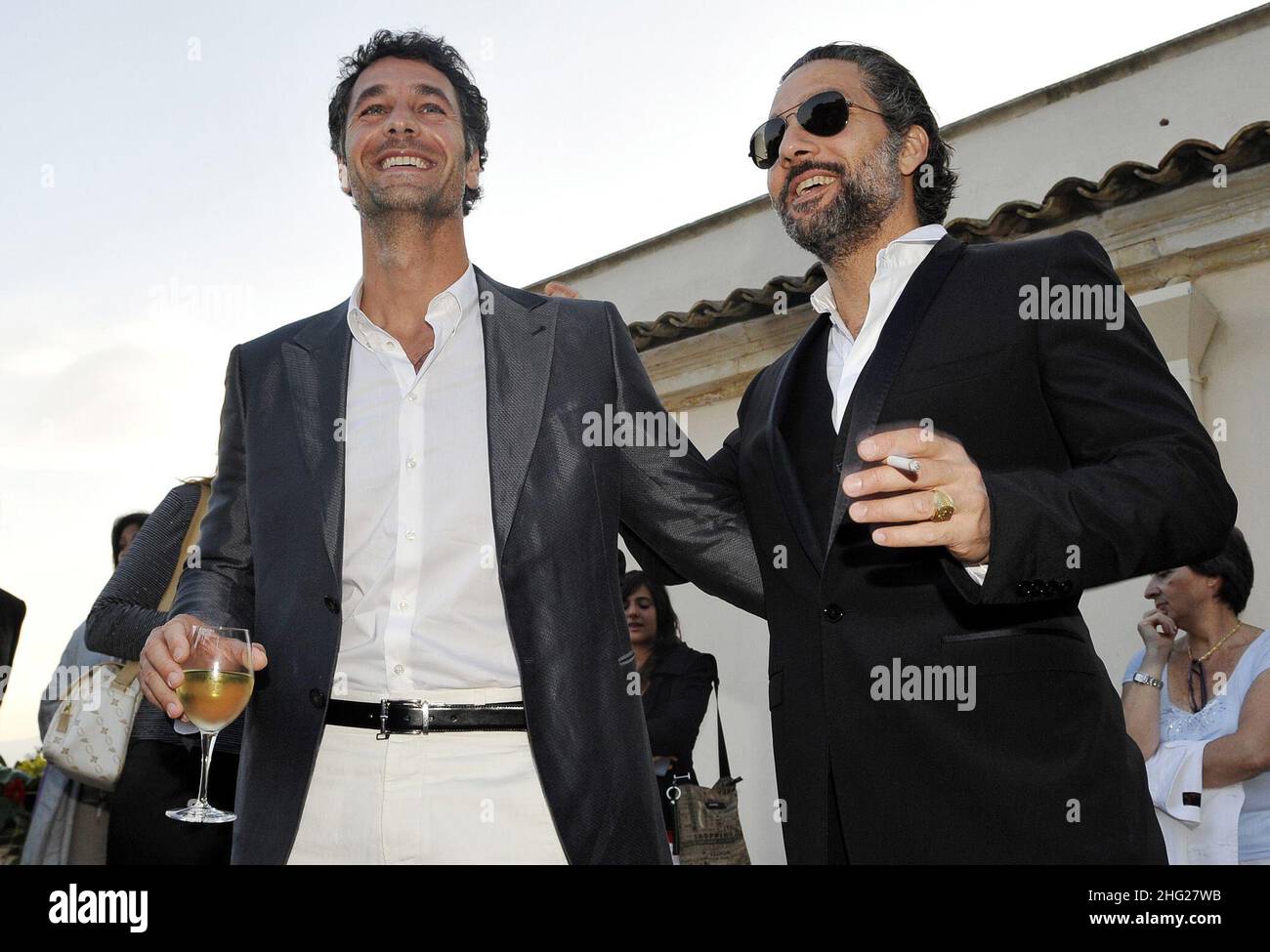 Raoul Bova and Beppe Fiorello at the Taormina Film Festival 2009 in Messina, Italy  Stock Photo
