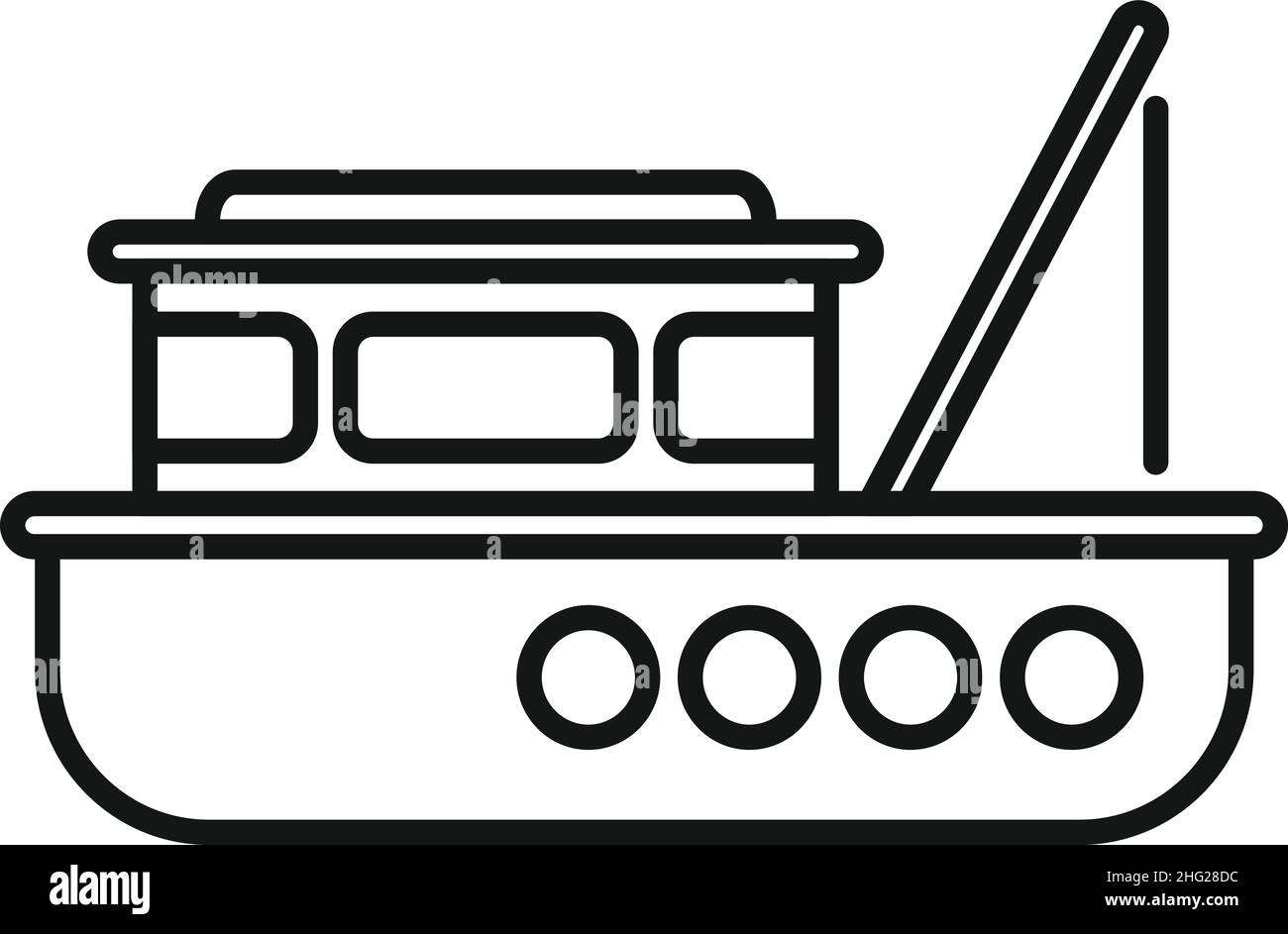 Industrial fish boat icon outline vector. Sea ship. Marine vessel Stock Vector