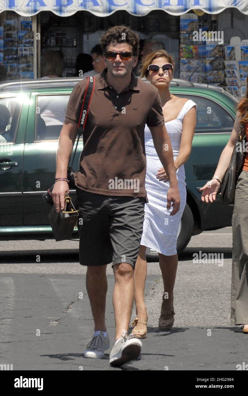 Actress Eva Mendes and her boyfriend George Gargurevich on holiday in Amalfi Stock Photo