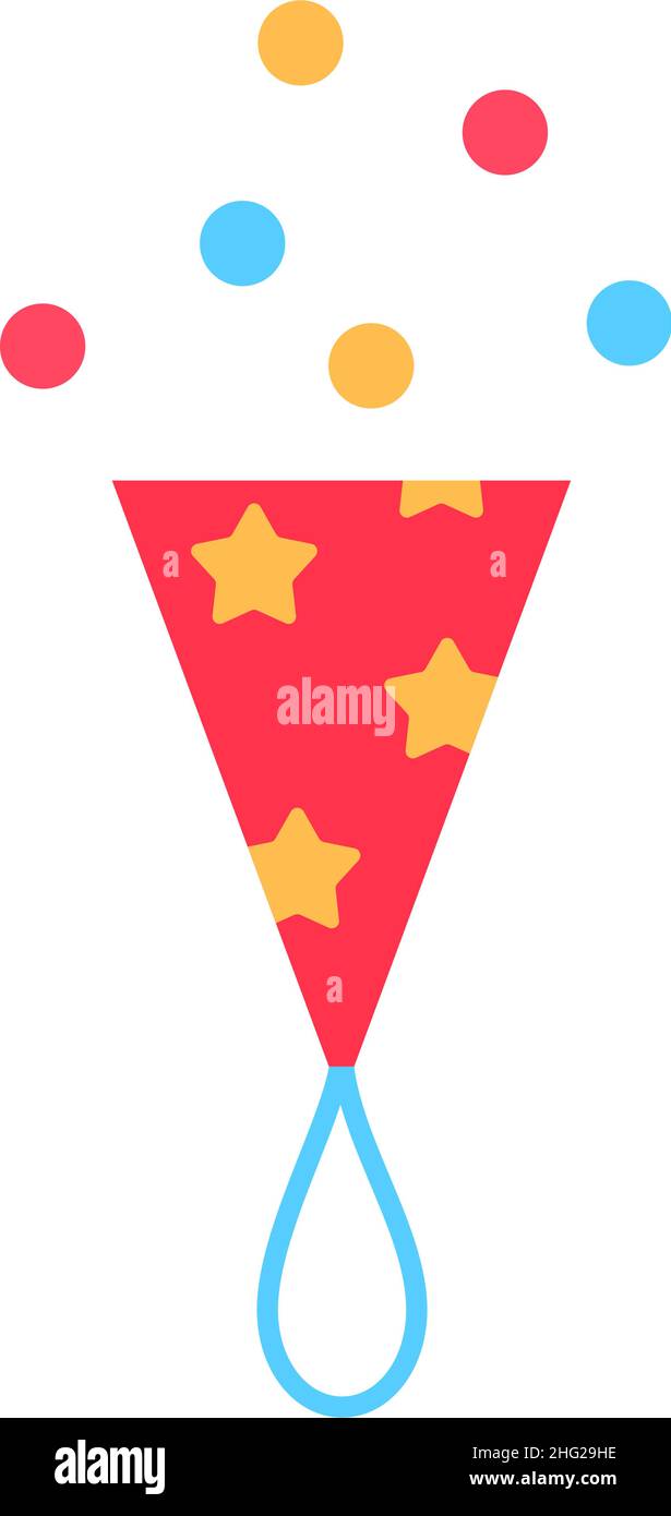Colorful firecracker flat icon isolated on white Stock Vector