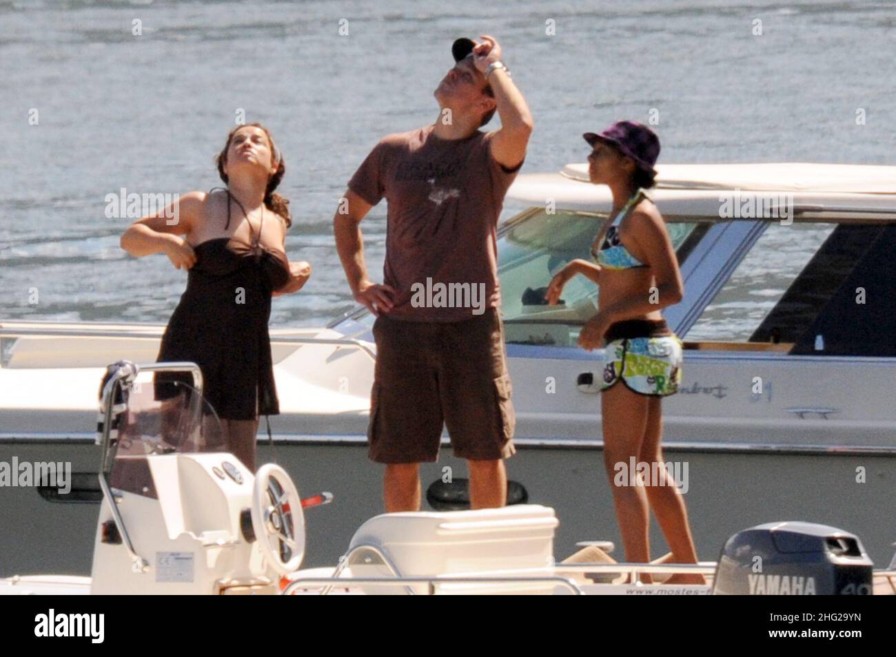 Matt Damon with wife and daughter on holiday as guests at George Clooney's  villa in Laglio, Lake Como, Italy Stock Photo - Alamy