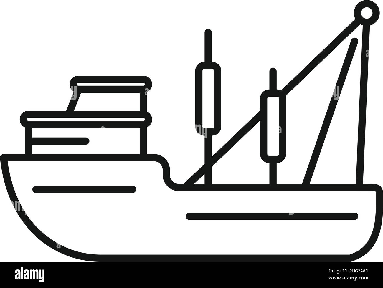 Cargo fishing boat icon outline vector. Fish ship. Sea vessel Stock Vector