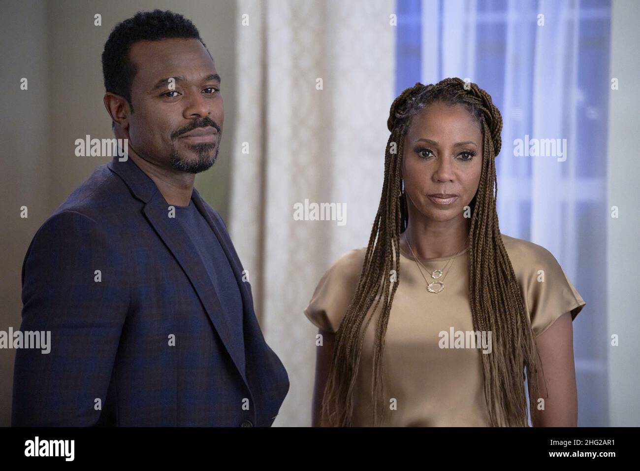 OUR CHRISTMAS JOURNEY, from left Lyriq Bent, Holly Robinson Peete