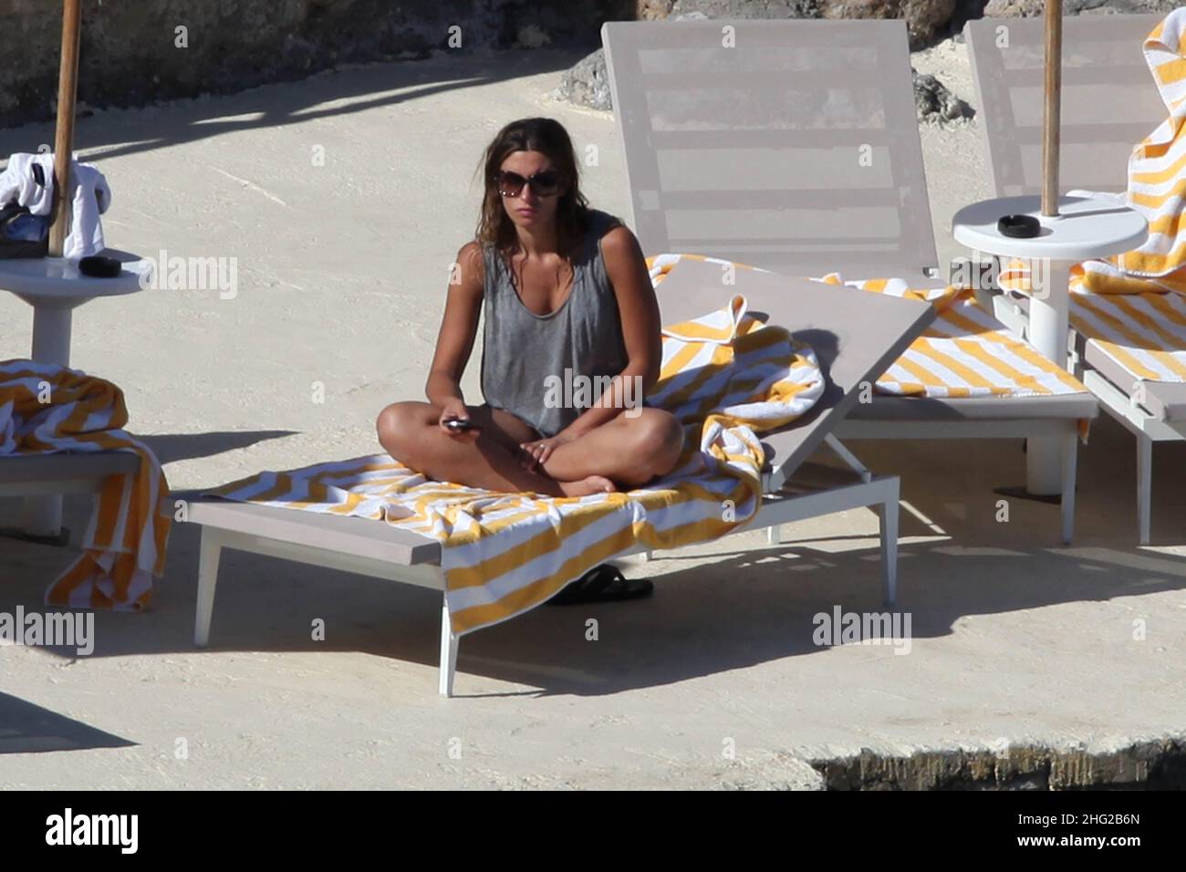 EXCLUSIVE. Actress Angelica Russo at the hotel 'il Pellicano', Tuscany, Italy Stock Photo