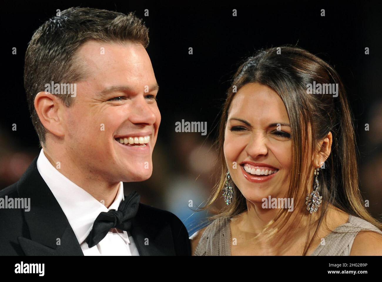 Actor Matt Damon and wife Luciana Bozan Barroso attend 'The Informant