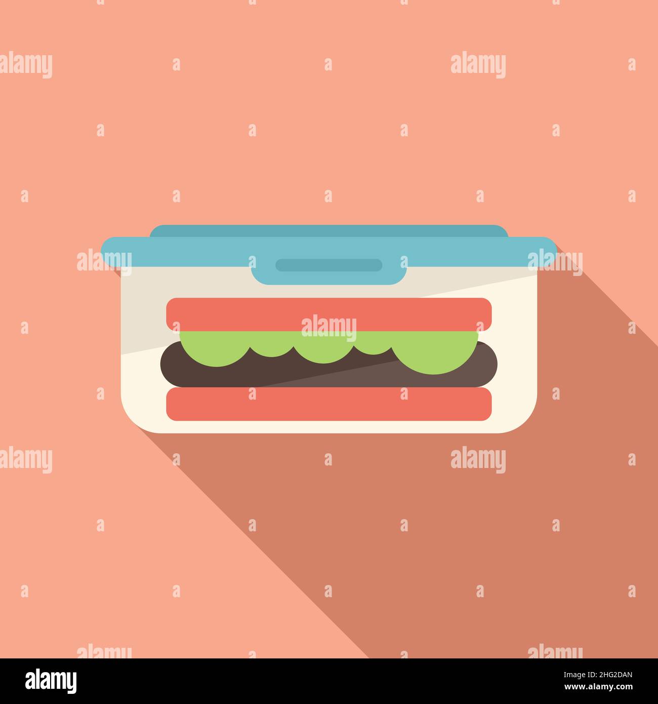 Lunch box icon flat vector. Healthy meal. School food Stock Vector ...