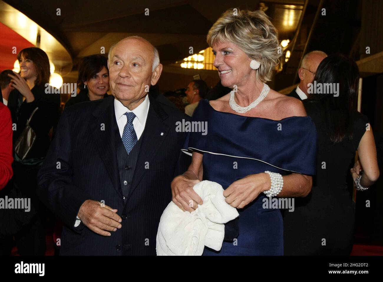 Salvatore Ligresti and Evelina Christillin attend the opening night of 'La Traviata' in Turin, Italy Stock Photo