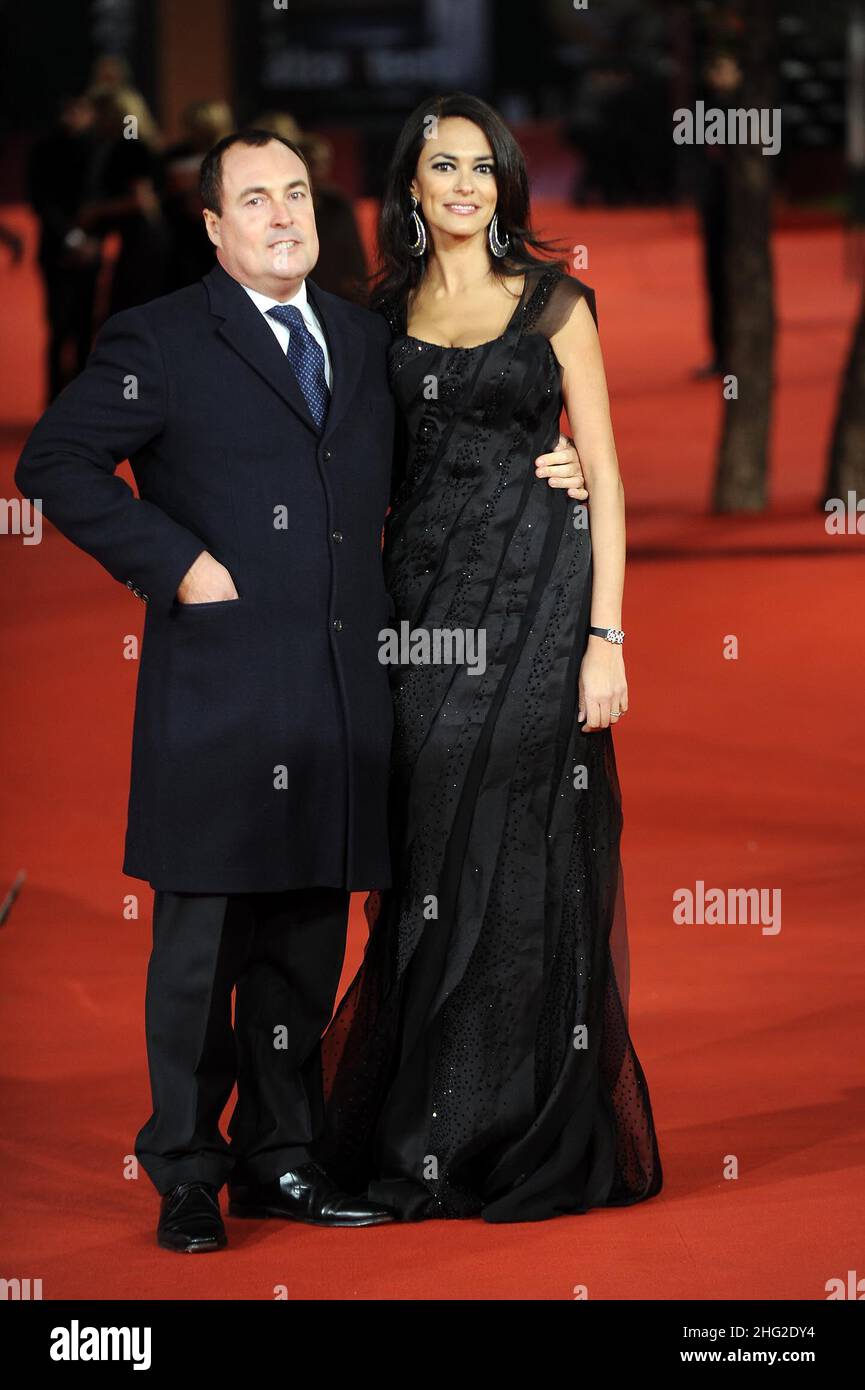 Maria Grazia Cucinotta with her husband Giulio Violati arriving for