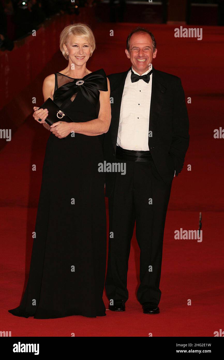 Helen Mirren and director Michael Hoffmann on the red carpet during 'The Last Station' screening at the italian Film Festival in Rome  Stock Photo