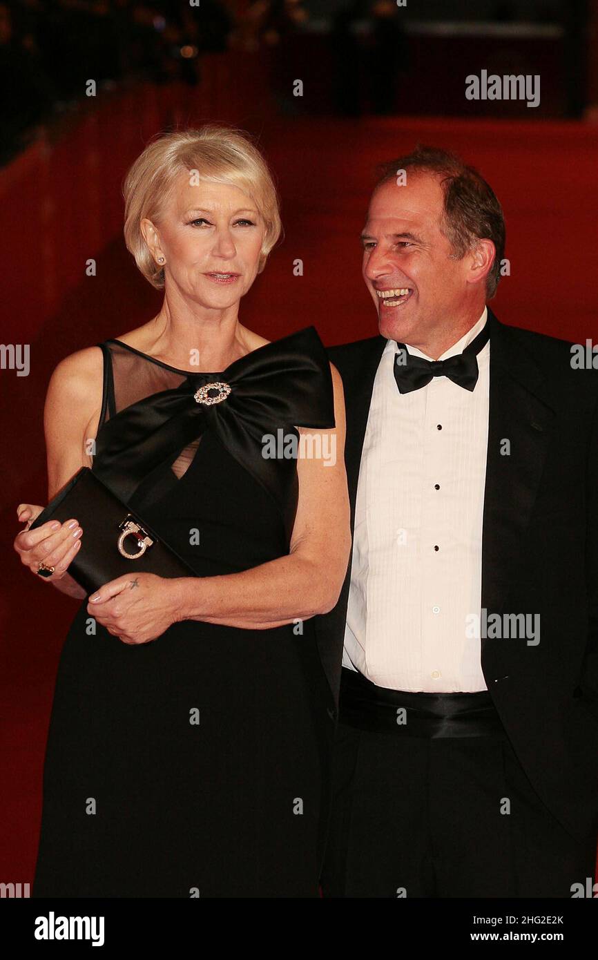 Helen Mirren and director Michael Hoffmann on the red carpet during 'The Last Station' screening at the italian Film Festival in Rome  Stock Photo