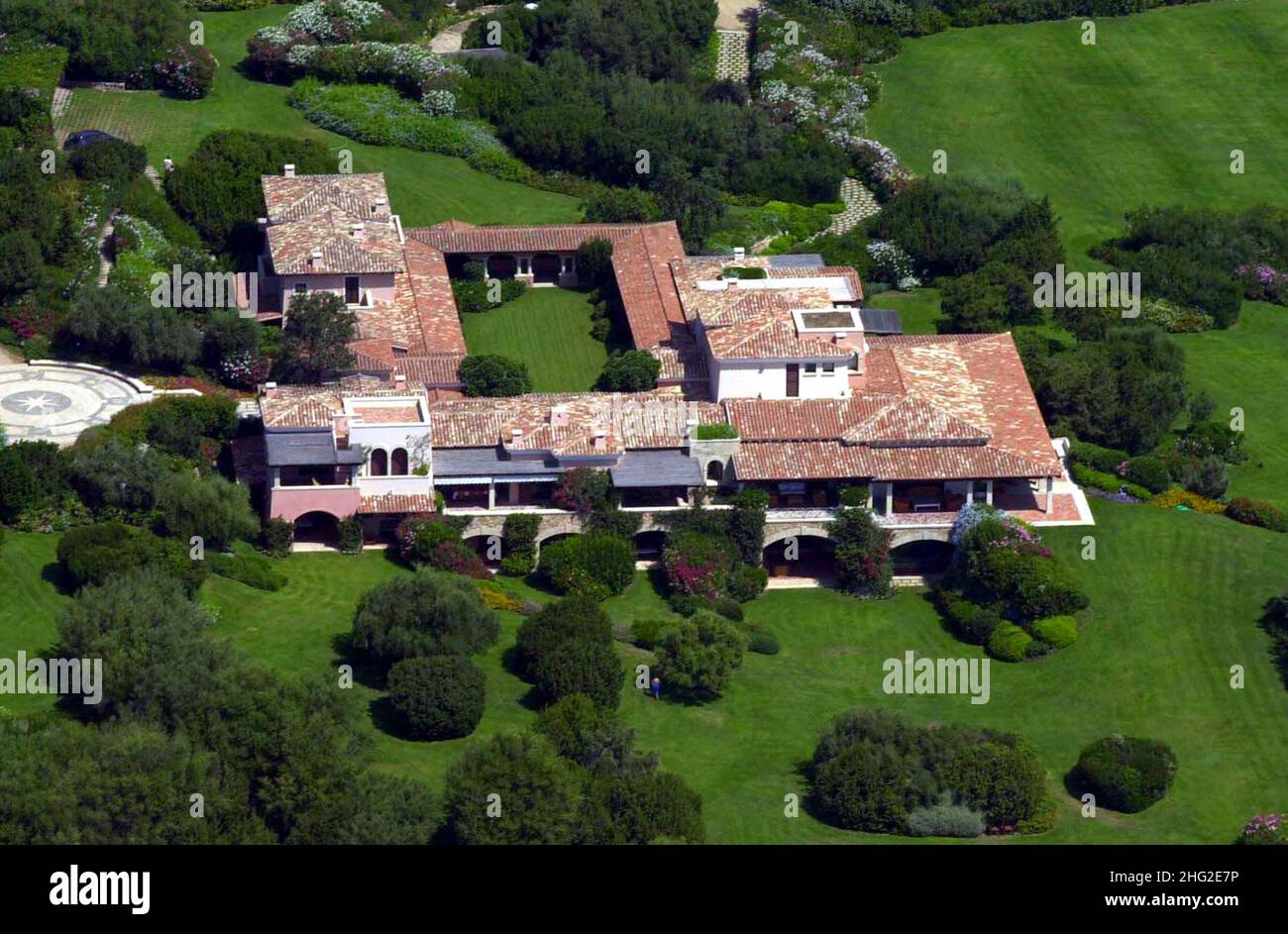 an-ariel-view-of-silvio-berlusconi-s-villa-certosa-in-sardinia-stock
