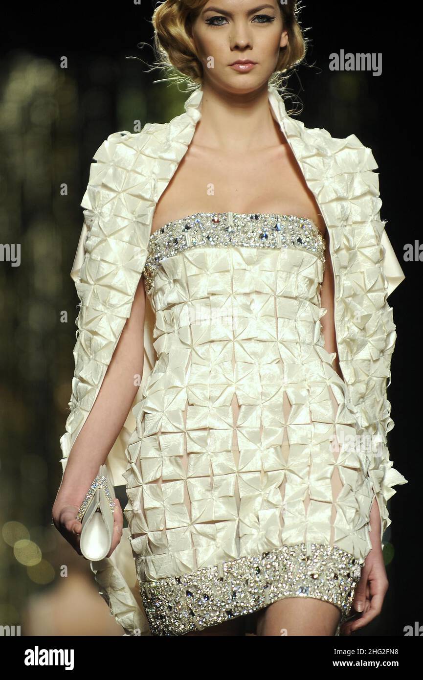 A model wears a creation by Tony Ward as part of the Rome fashion week