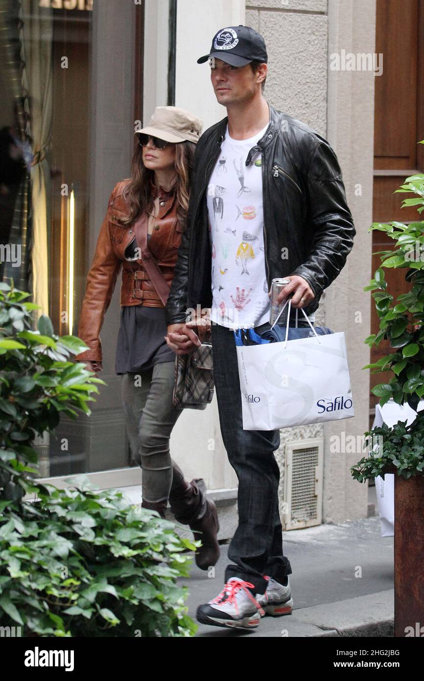 Fergie of the band Black Eyed Peas seen shopping with her husband Josh
