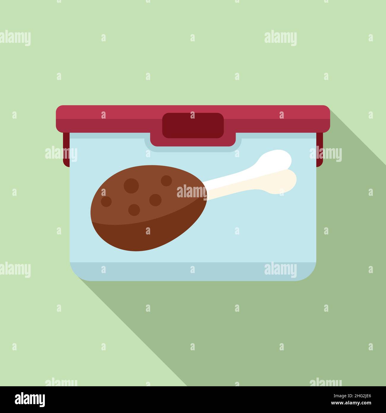 Food meat box icon flat vector. School dinner. Healthy food Stock ...