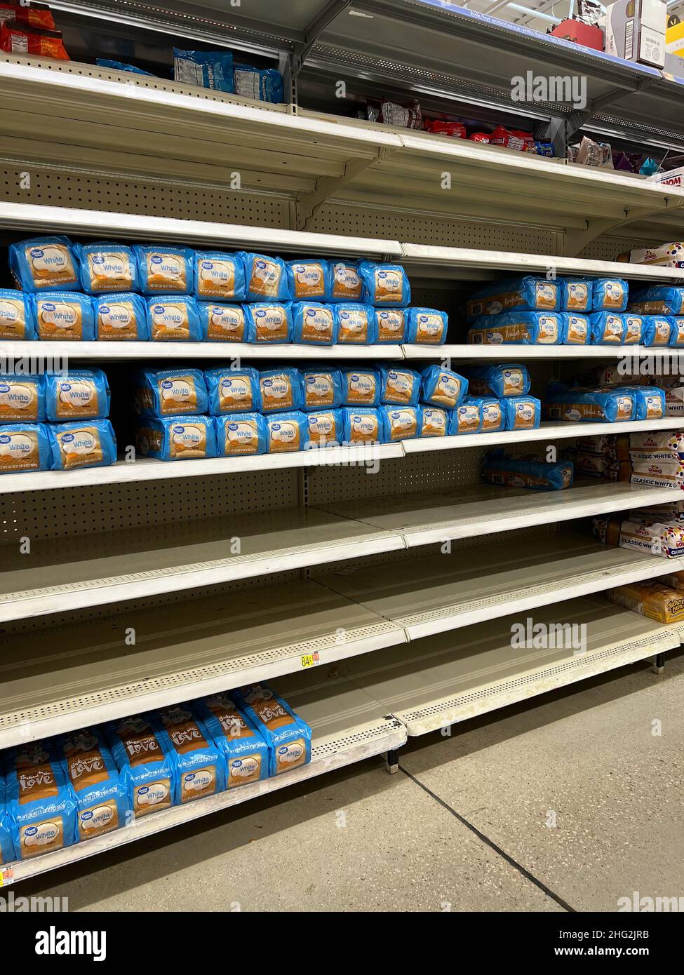 EMPORIA KANSAS January 14, 2022 Partially empty store shelves in the