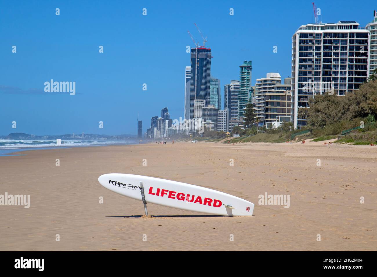 View along Main Beach to Surfers Paradise Stock Photo Alamy
