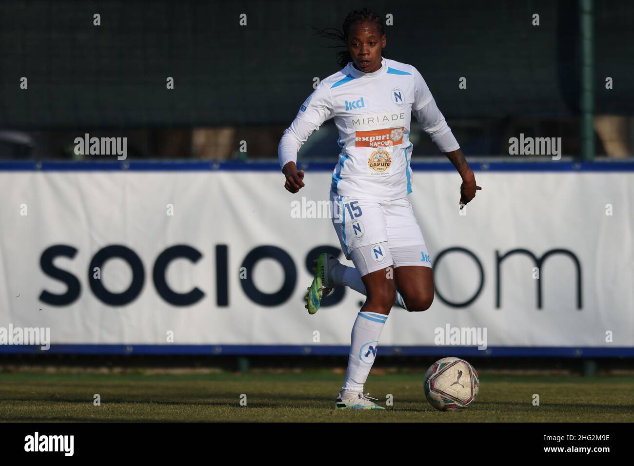 Milano, Italy, 16th January 2022. Marie Awona of Napoli Femminile during the Serie A Femminile match at Suning Youth Development Center, Milano. Picture credit should read: Jonathan Moscrop / Sportimage Stock Photo