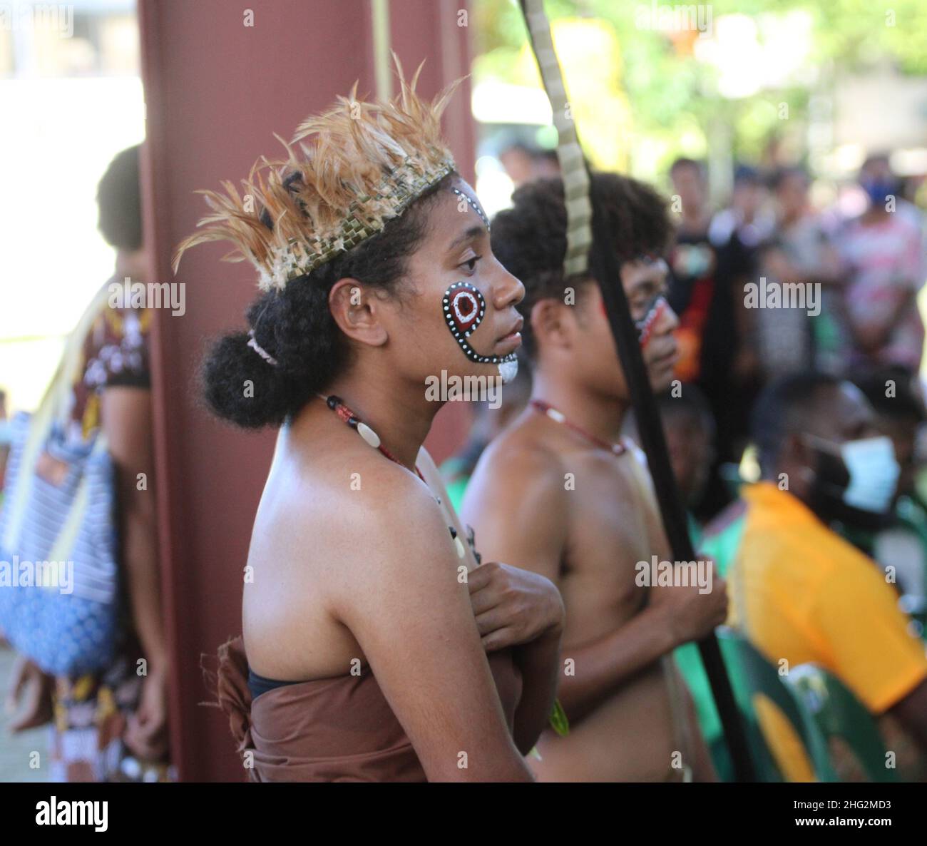 A Milne Bay lass at the Divine Word University Stock Photo
