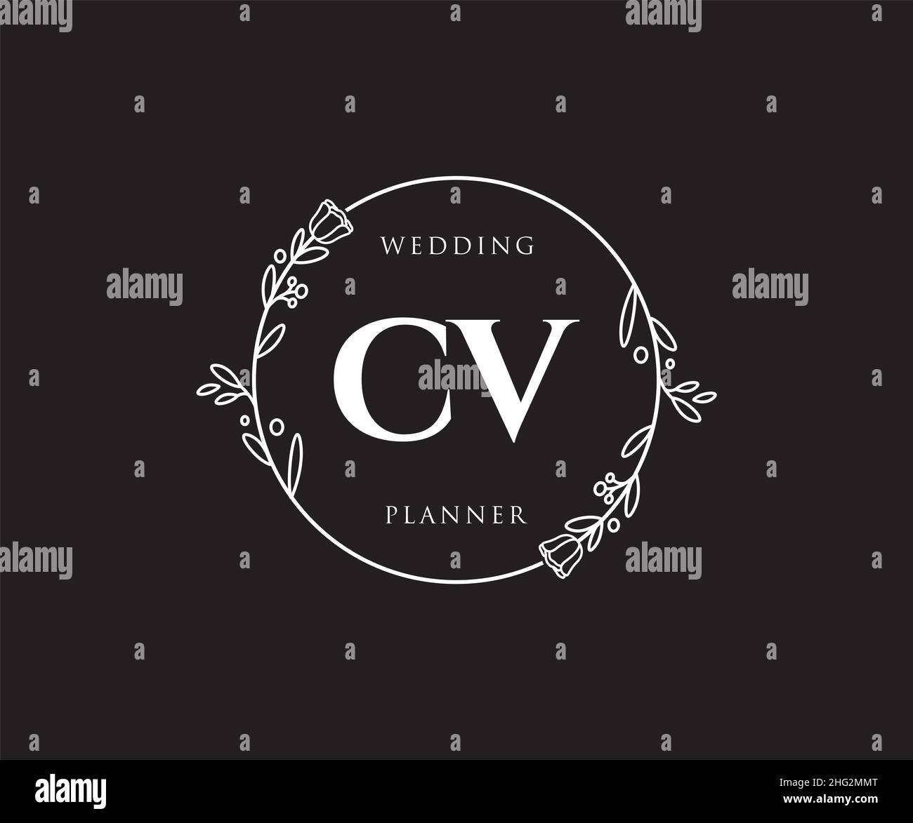 CV feminine logo. Usable for Nature, Salon, Spa, Cosmetic and Beauty Logos. Flat Vector Logo Design Template Element. Stock Vector
