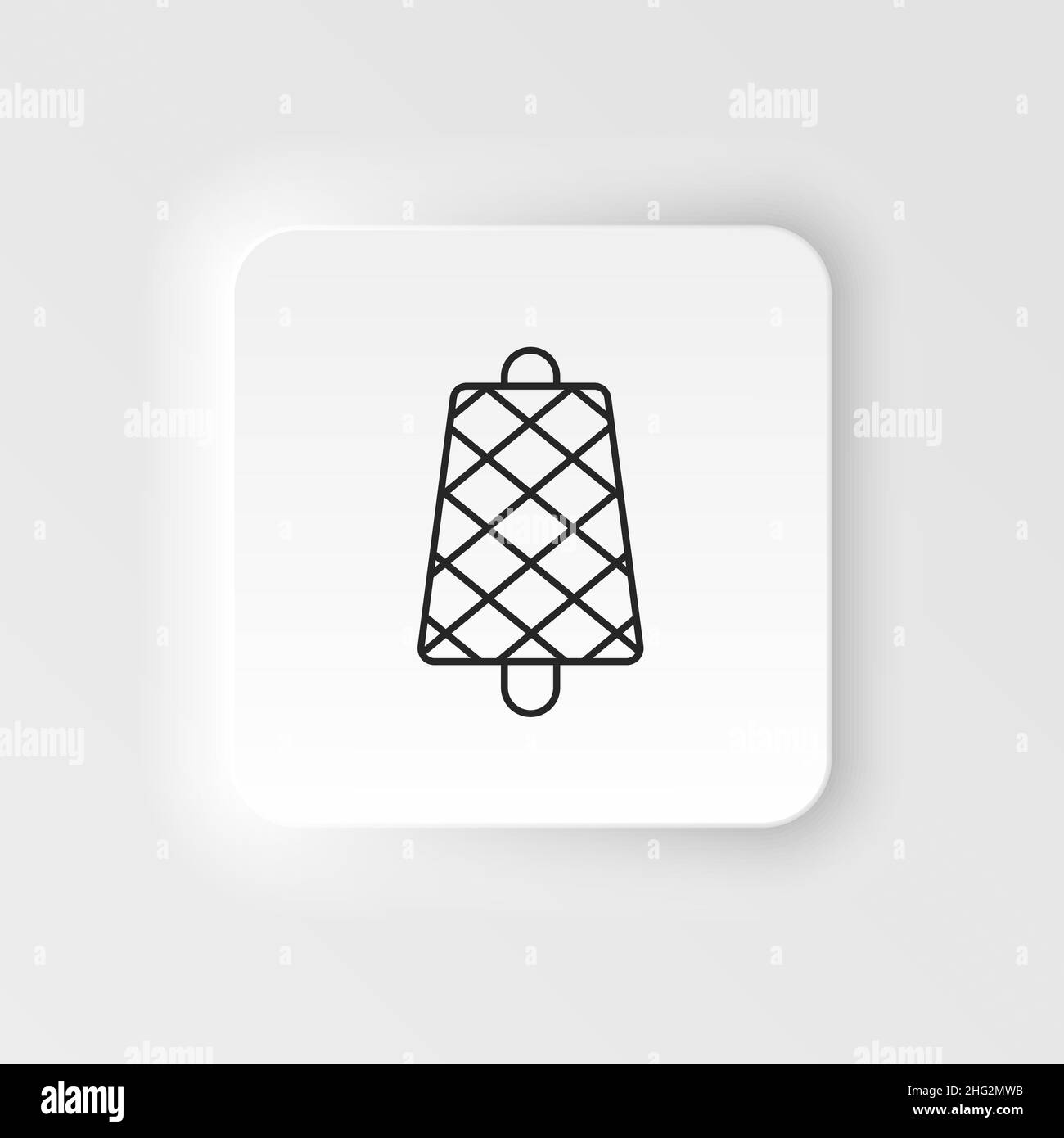 Spool, textile thread icon. Simple element illustration natural concept. Spool, textile thread icon. Neumorphic style vector icon on white background Stock Vector