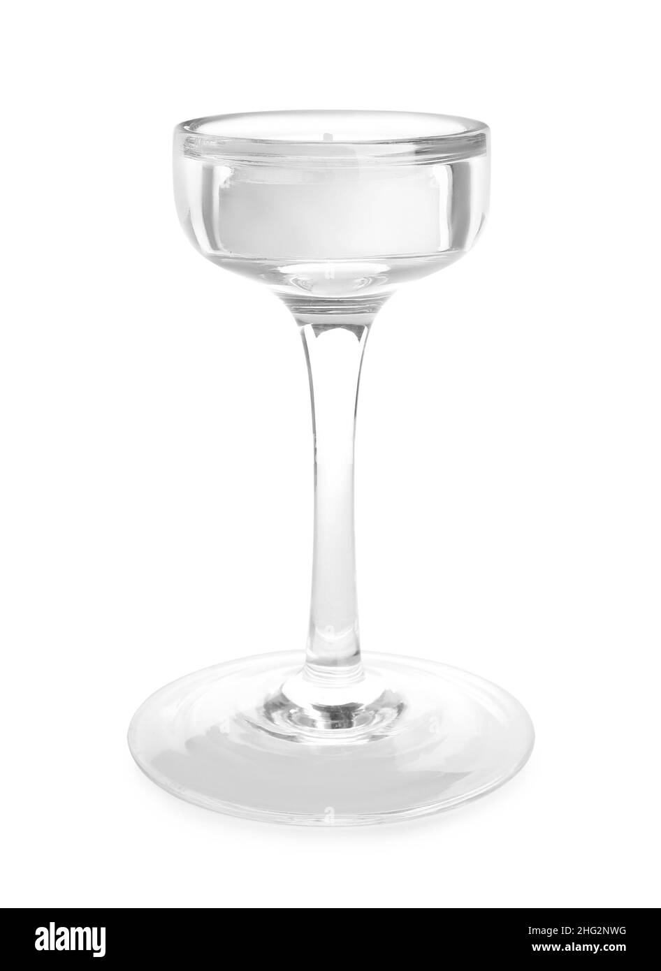 Candle with glass holder on white background Stock Photo - Alamy