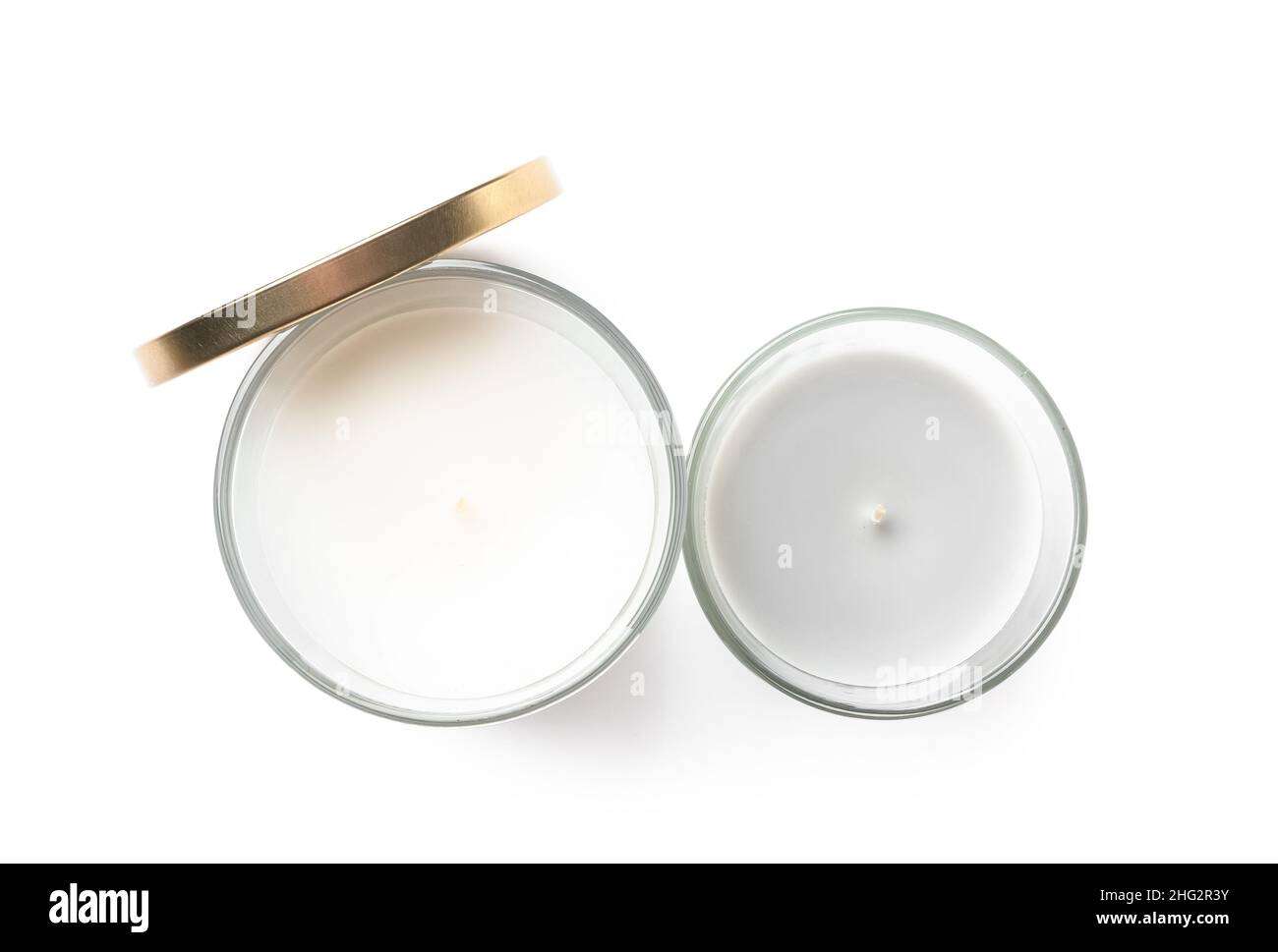 Aromatic candles isolated on white background Stock Photo - Alamy