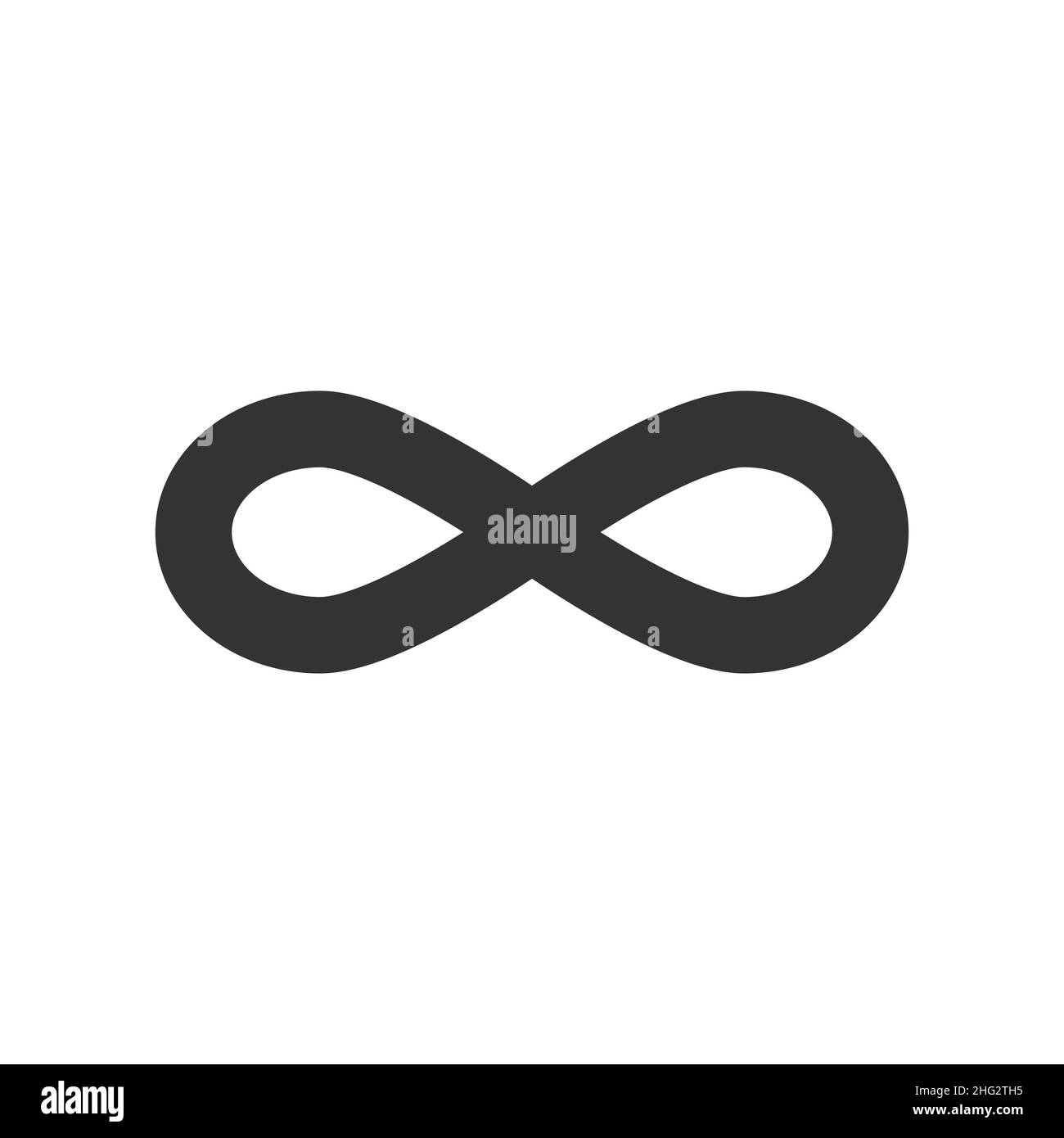 Infinity symbol, icon of endless seamless loop. Vector stock image. Sign of forever. isolated on white background black flat illustration Stock Vector