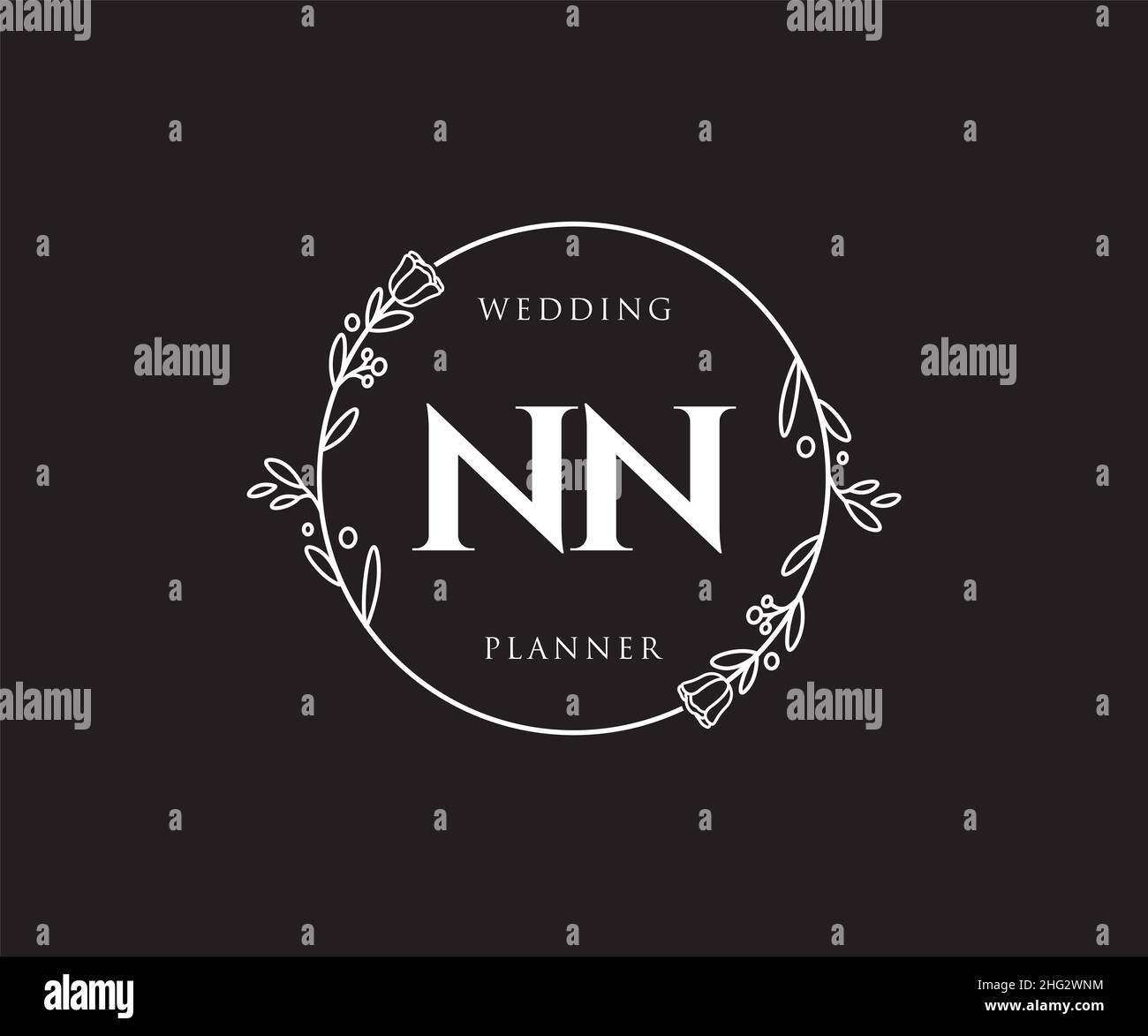 NN feminine logo. Usable for Nature, Salon, Spa, Cosmetic and Beauty Logos. Flat Vector Logo Design Template Element. Stock Vector