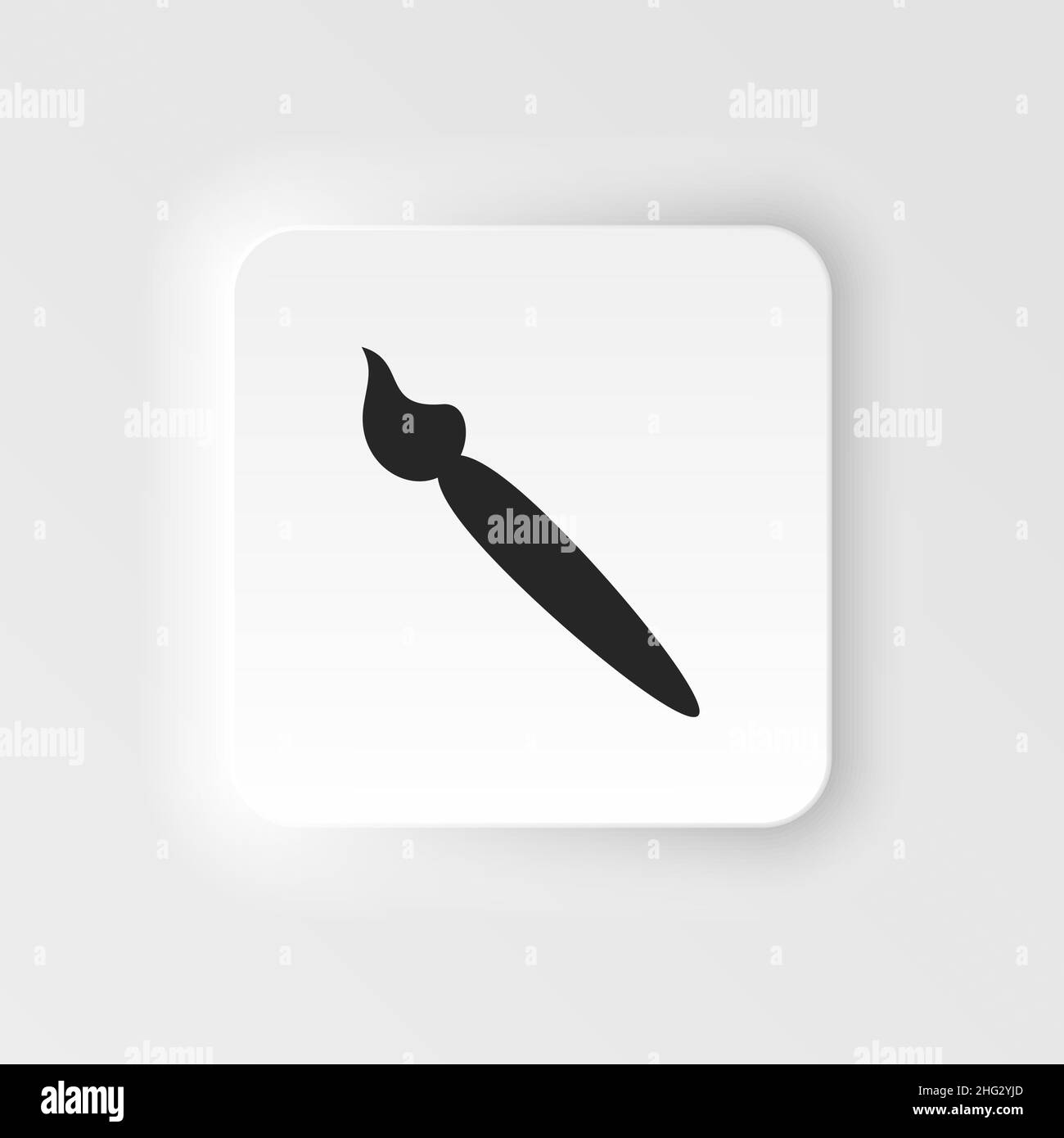 Brush icon - Vector. Simple element illustration from UI concept. Brush icon neumorphic style vector icon . Stock Vector