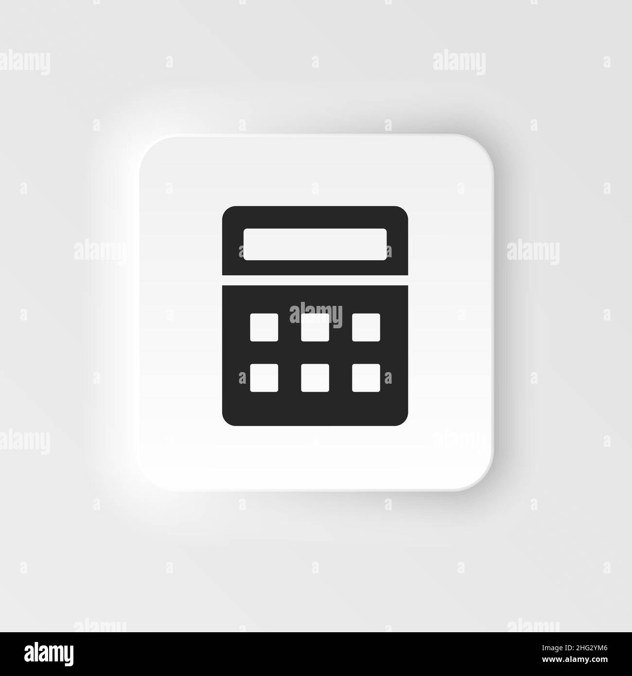 Calculator icon - Vector. Simple element illustration from UI concept. Calculator icon neumorphic style vector icon . Stock Vector