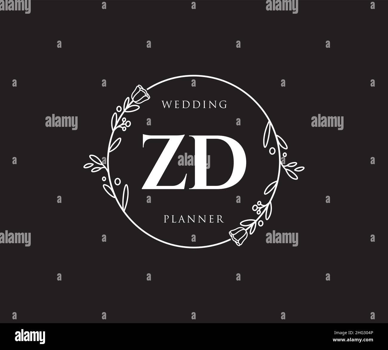 ZD feminine logo. Usable for Nature, Salon, Spa, Cosmetic and Beauty Logos. Flat Vector Logo Design Template Element. Stock Vector