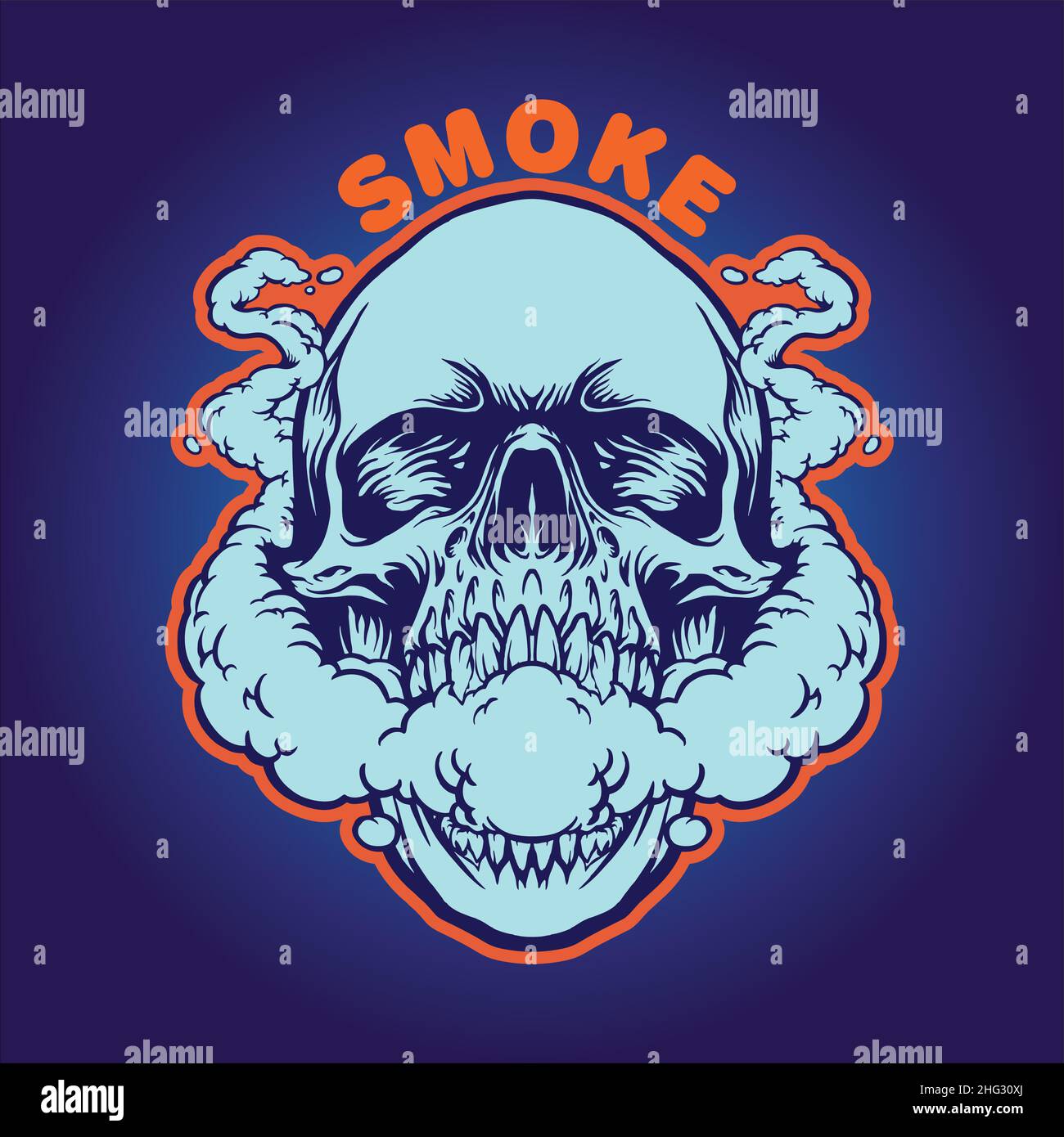 Smoke Weed Skull Silhouette Vector illustrations for your work Logo ...