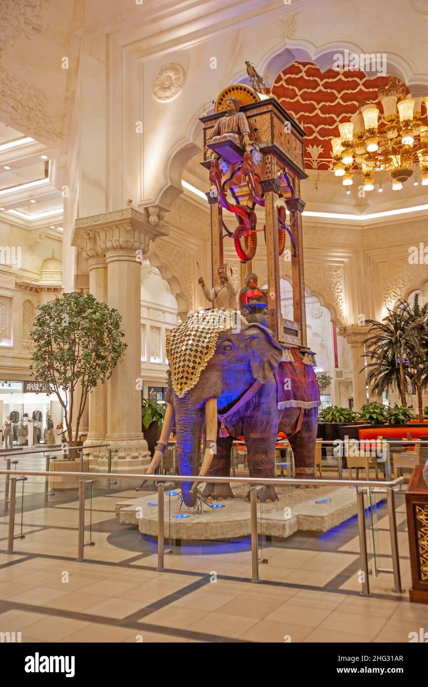 A magnificent elephant sculpture in the Ibn Battuta Mall in Dubai in ...