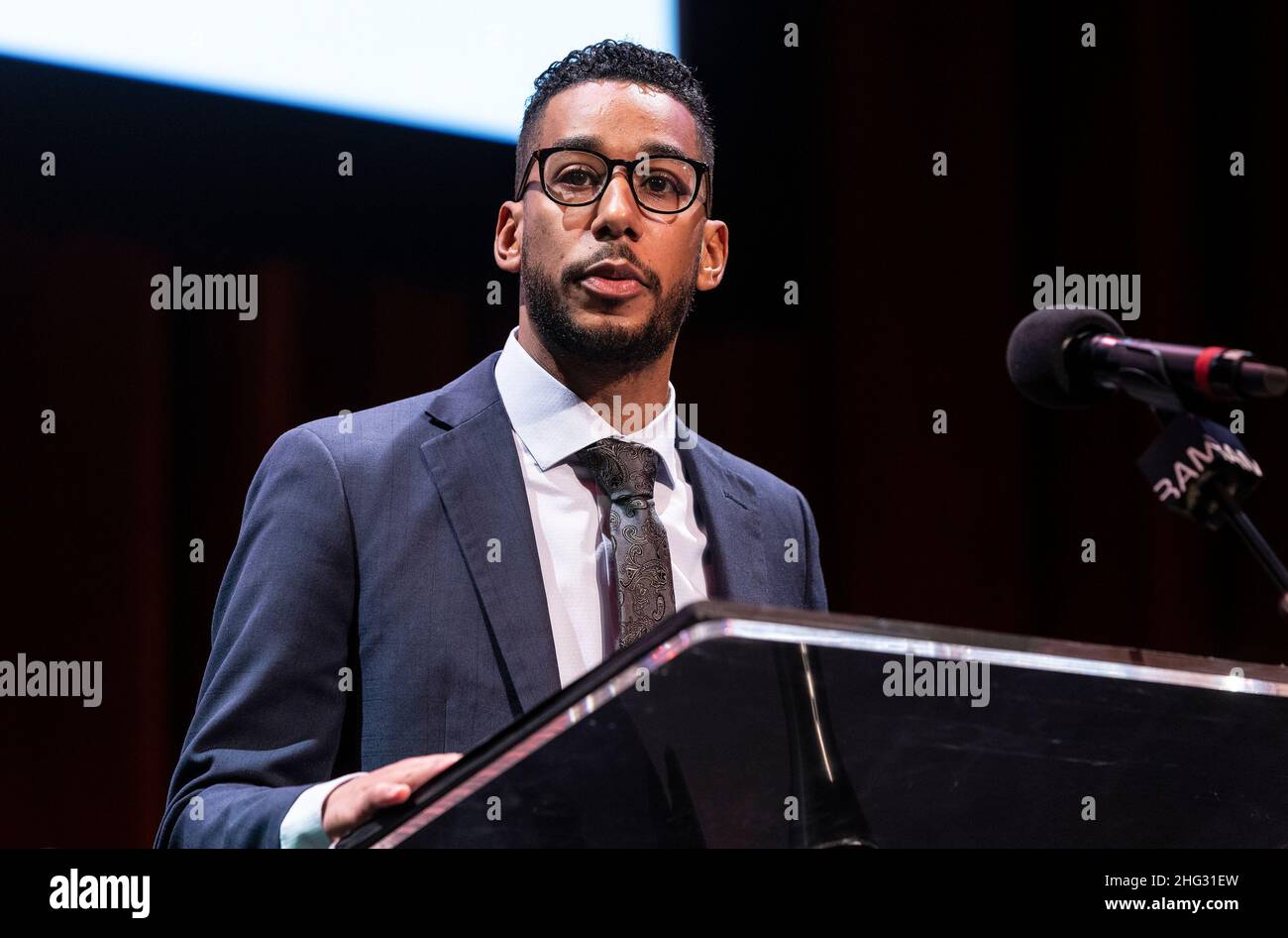 Brooklyn Borough President Antonio Reynoso speaks during BAM the 36th Brooklyn Tribute to Dr