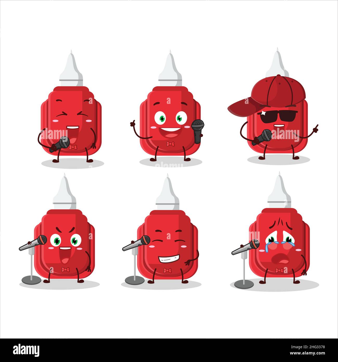A Cute Cartoon design concept of red correction pen singing a famous ...