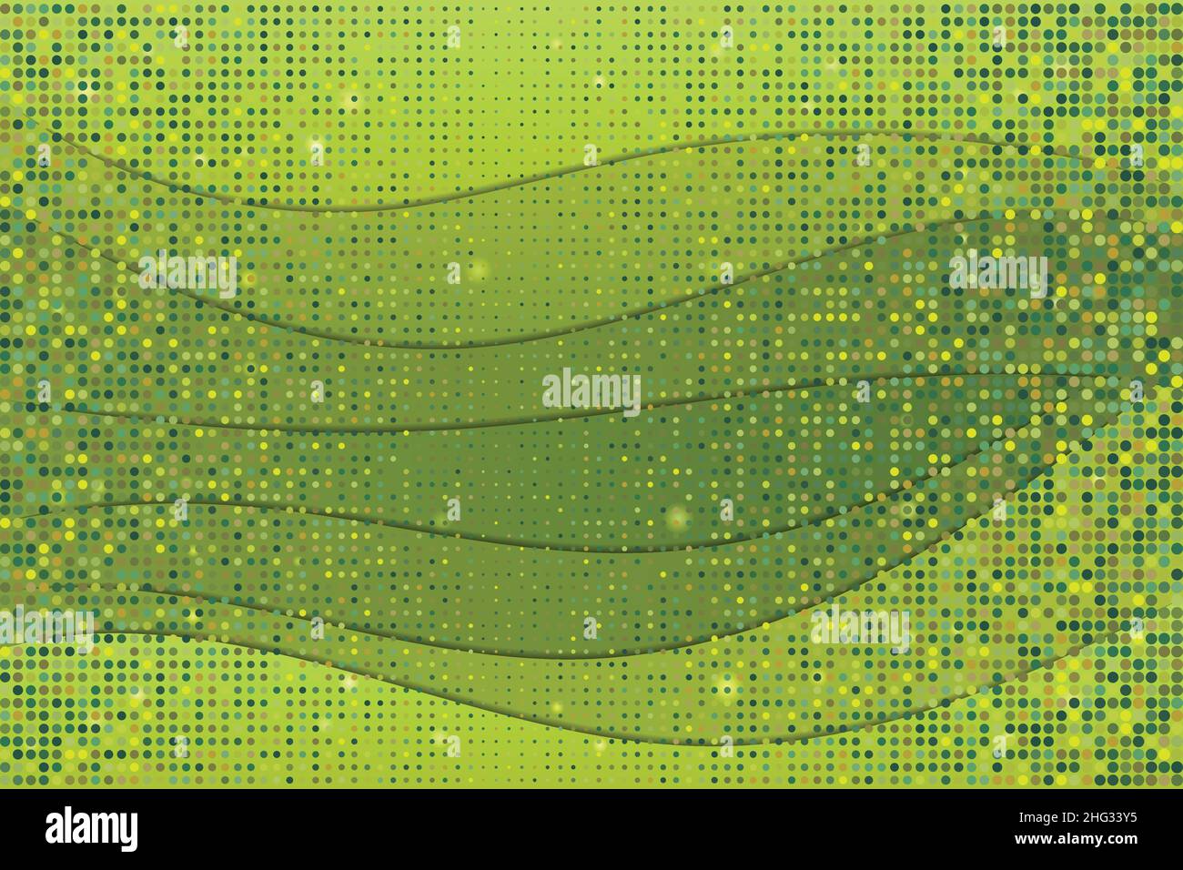 Abstract Curve Green Wave Halftone Background Banner Vector Stock Vector