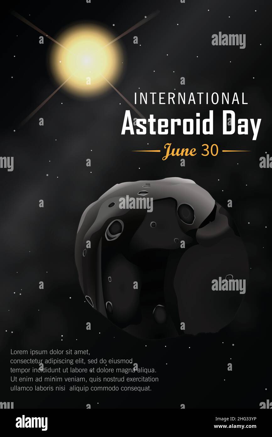 International Asteroid Day June 30 Vector illustration background Stock ...