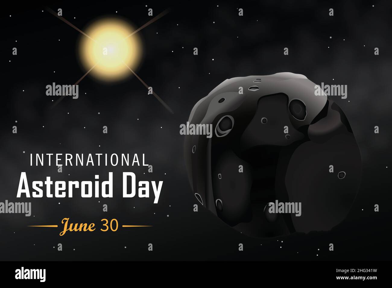 International Asteroid Day June 30 Vector illustration background Stock ...