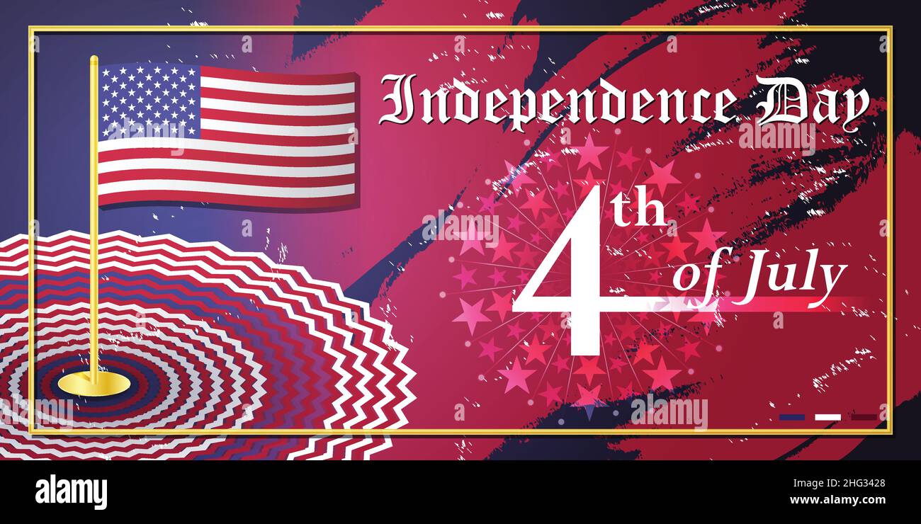Happy 4th of July USA Independence Day greeting card with American ...
