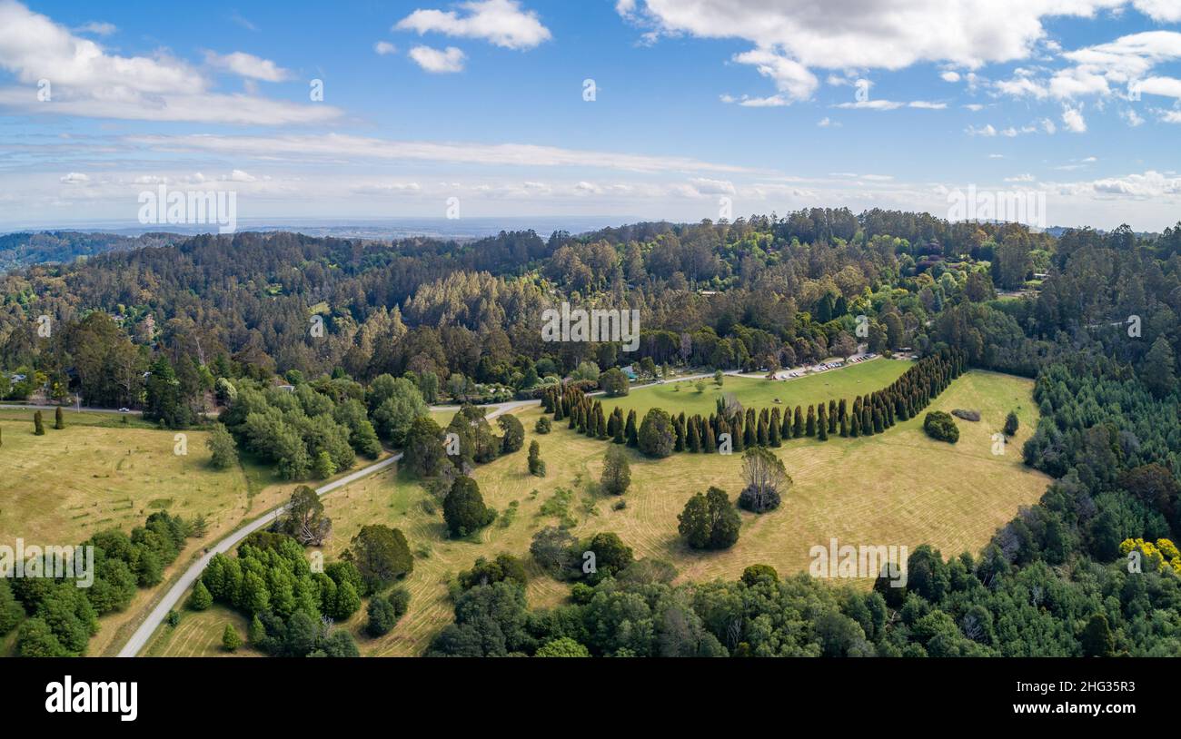 Scenic garden in Australia - aerial landscape Stock Photo