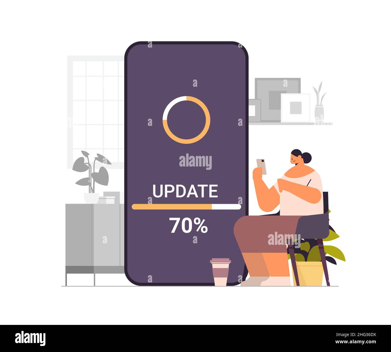Girl install Cut Out Stock Images & Pictures - Alamy
