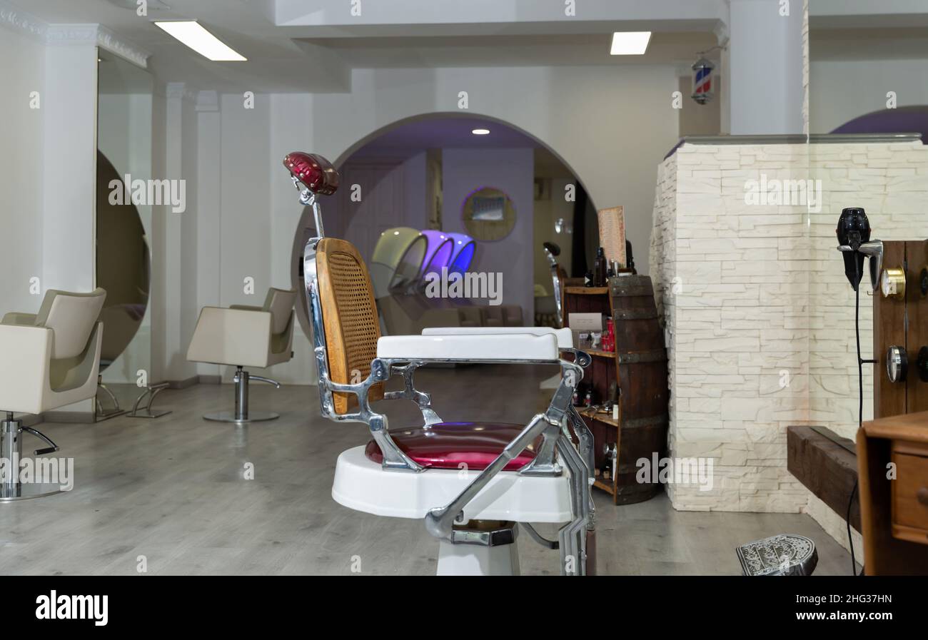 Interior of modern light beauty salon Stock Photo Alamy