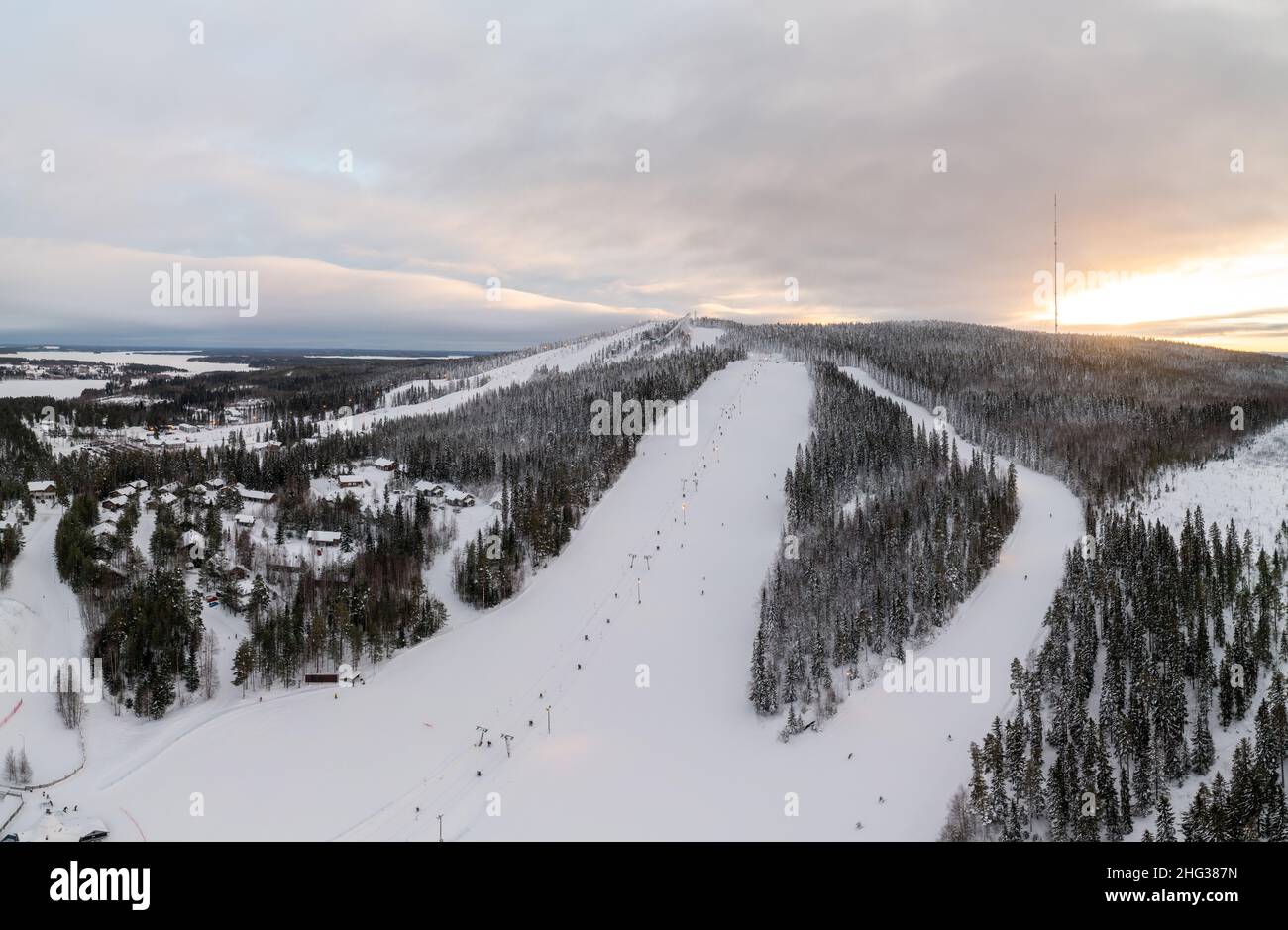 Aerial view ski resort in hi-res stock photography and images - Alamy