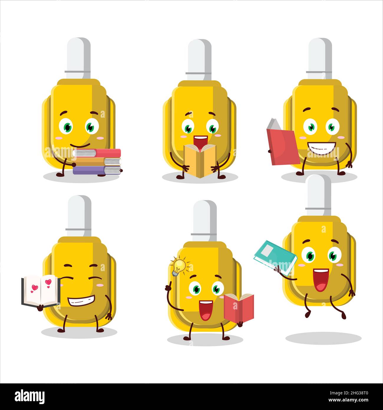 A picture of yellow correction pen cartoon character concept reading an ...