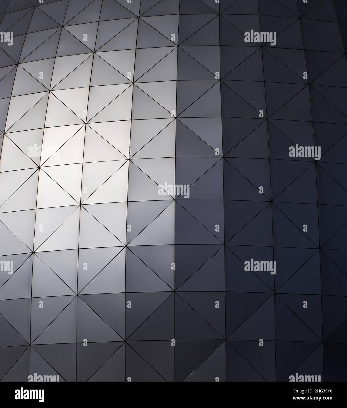 The futuristic looks of geometry tile on the building Stock Photo