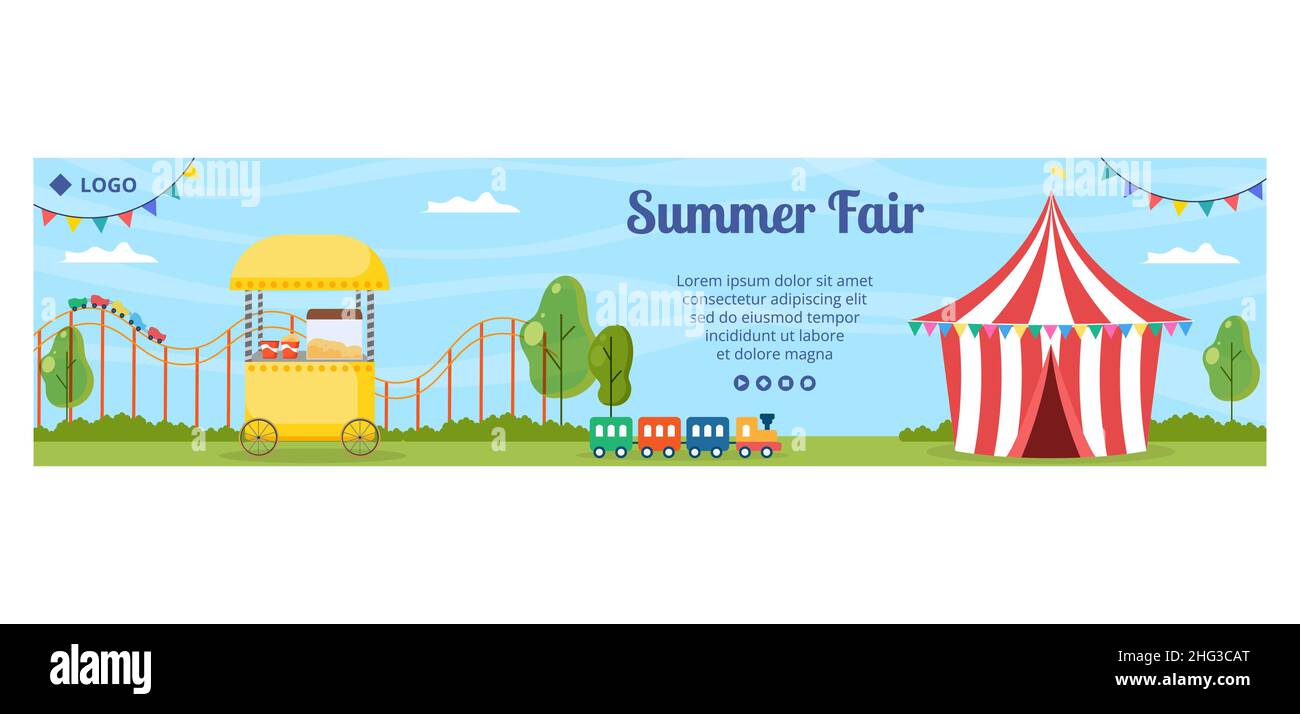 Summer Fair of Carnival, Circus, Fun Fair or Amusement Park Post ...
